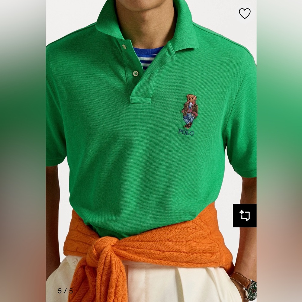 Polo Ralph Lauren Classic Fit Explorer Bear Mesh Short Sleeve Polo Shirt